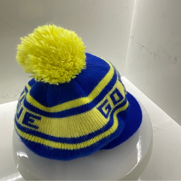 VTG University of Michigan U of M Beanie Cabbie Knit Hat Cap w/ Pom Pom Go Blue - Picture 7 of 7